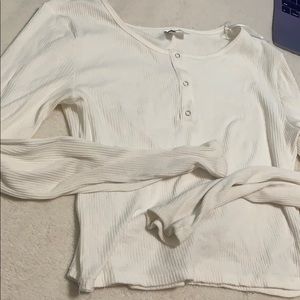 white basic crop too, button up